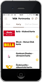 Mobilní portmonka na věrnostní karty